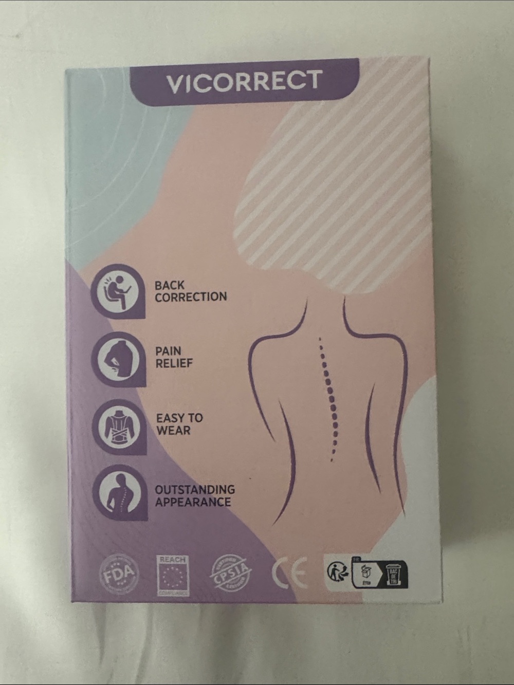 Women's Posture Support Brace in Light Pink